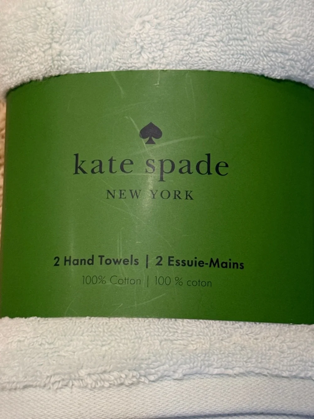 kate spade Cotton Hand Towels - Light Turquoise